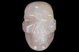 Polished Brazilian Rose Quartz Crystal Skull #95557-1